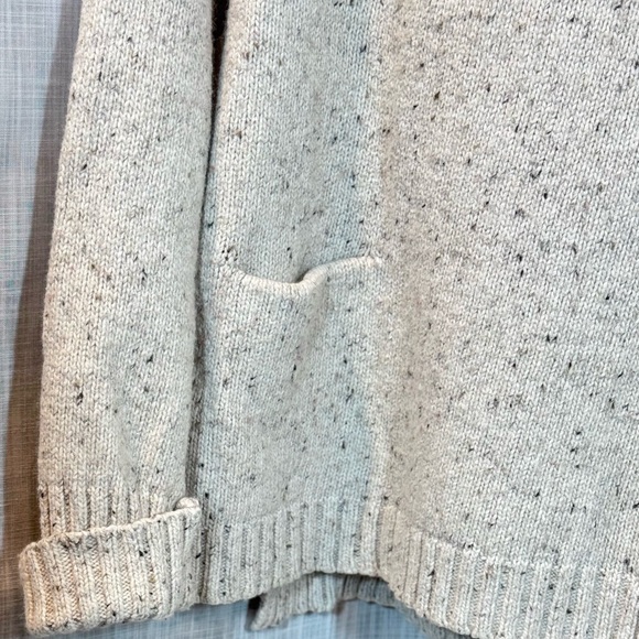 J. Jill Long Sleeve Mock Neck Textured Marled Oatmeal Sweater Size L Cotton Wool - Picture 5 of 13